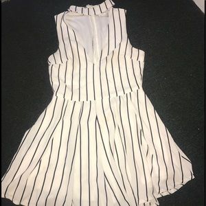 LF white striped romper